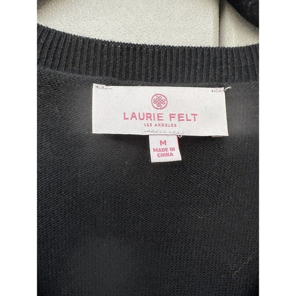 Laurie Felt Cashmere Blend Intarsia V-Neck Star Print Sweater sz M - Picture 8 of 11